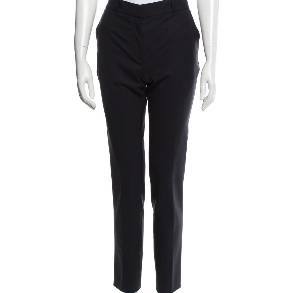 The Row Virgin Wool Navy Straight Leg Pants Size 6